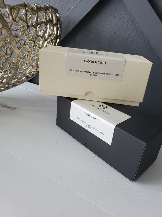 Cream Box Candle Trio